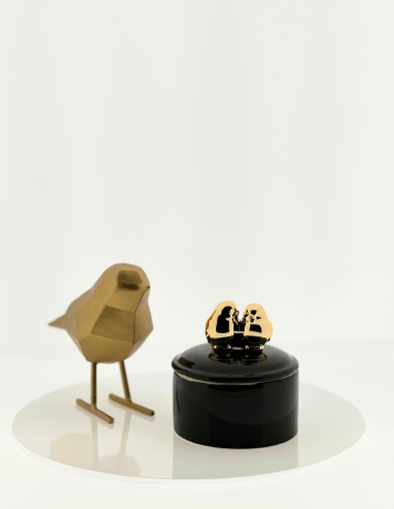 Mini urn 'Love birds' - Zwart